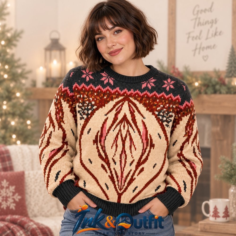 Abstract Feminine Art Christmas Ugly Sweater 2026