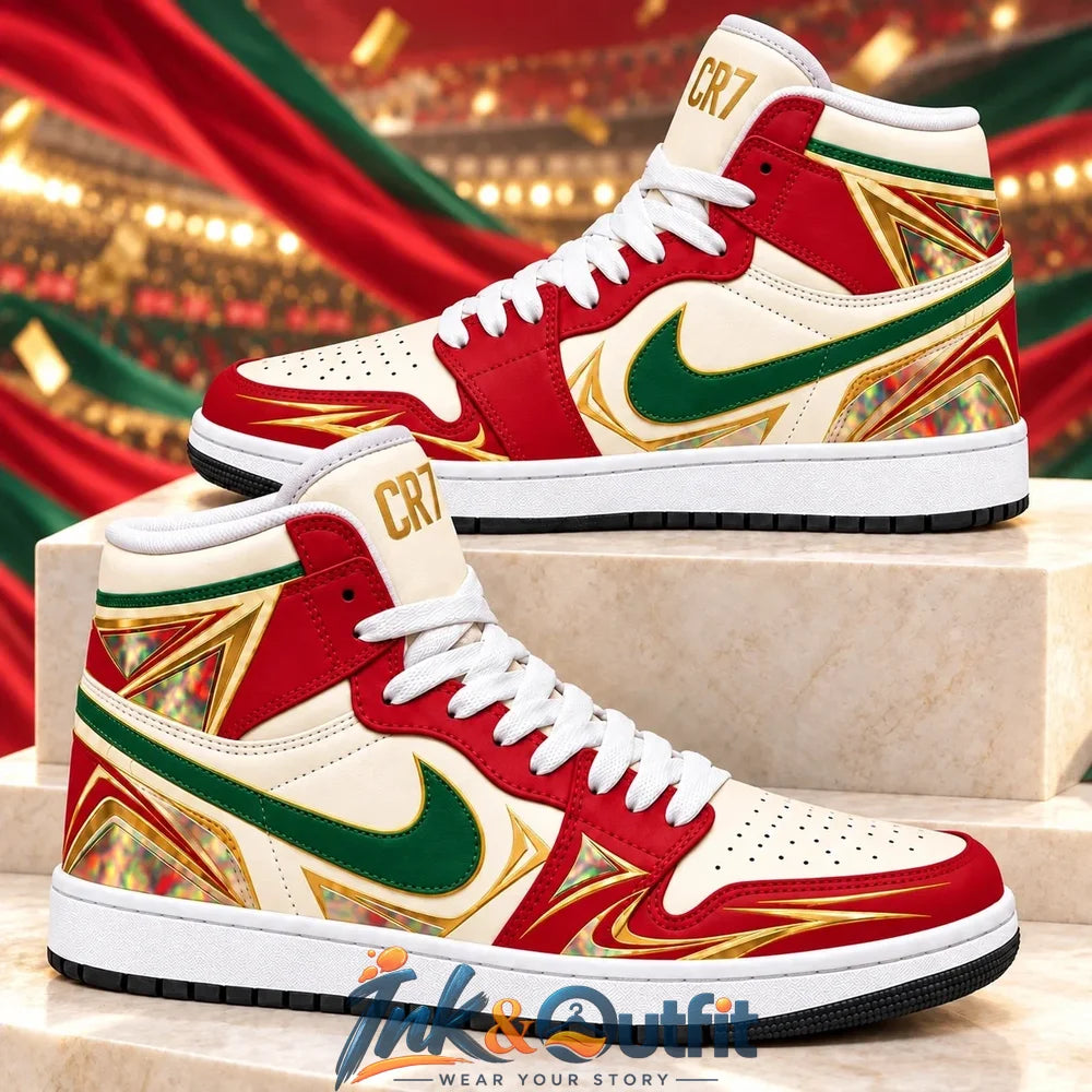 CR7 Portugal Red Green High Top Sneakers
