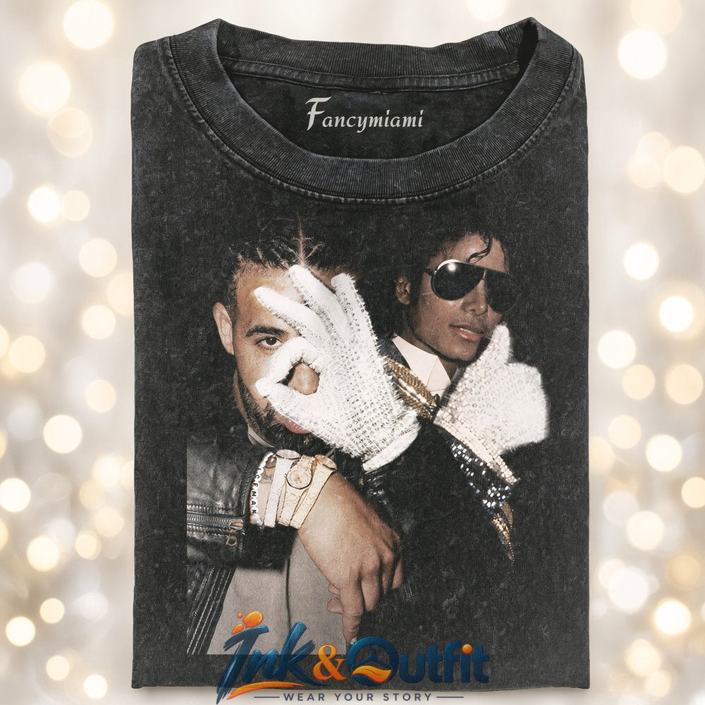 Drake x Michael Jackson Rhinestone Hand Shirt