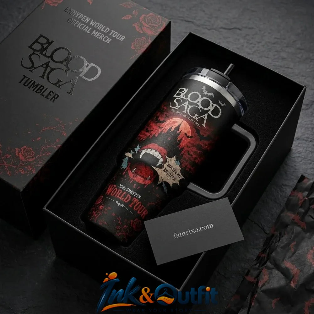 ENHYPEN Blood Saga World Tour 2026 Tumbler With Handle Kpop Fan Concert Gift