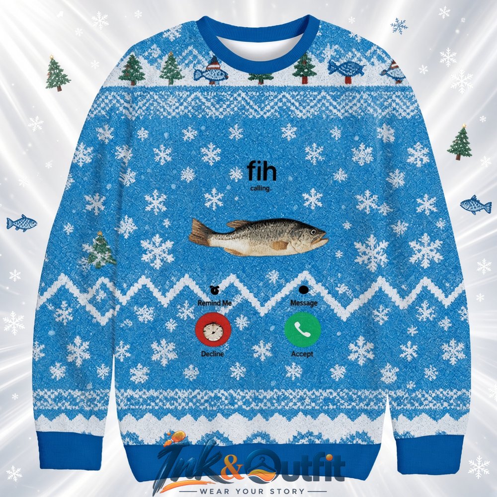 Fih Incoming Call Meme Christmas Ugly Sweater