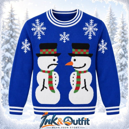Funny Snowman Holiday Knit Sweater
