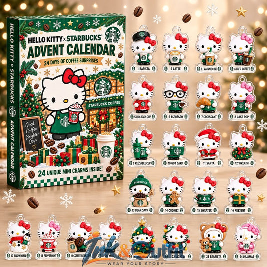 Hello Kitty Starbucks Advent Calendar 2026 24 Days Coffee Mini Charms Christmas Gift