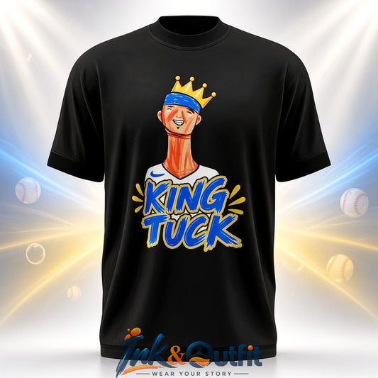 King Tuck Baseball Crown Cartoon Graphic T Shirt