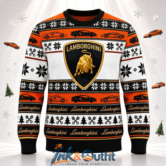 Lamborghini Logo Sports Car Christmas Ugly Sweater