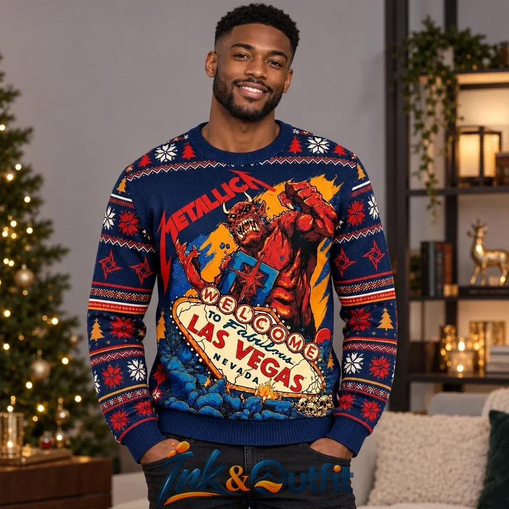 Metallica Las Vegas Demon Ugly Christmas Sweater