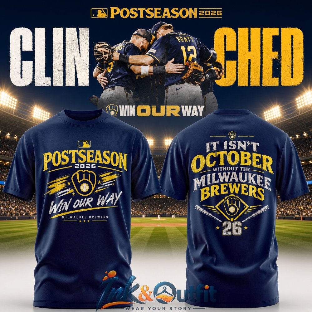 Milwaukee Brewers 2026 Postseason Win Our Way Navy T Shirt