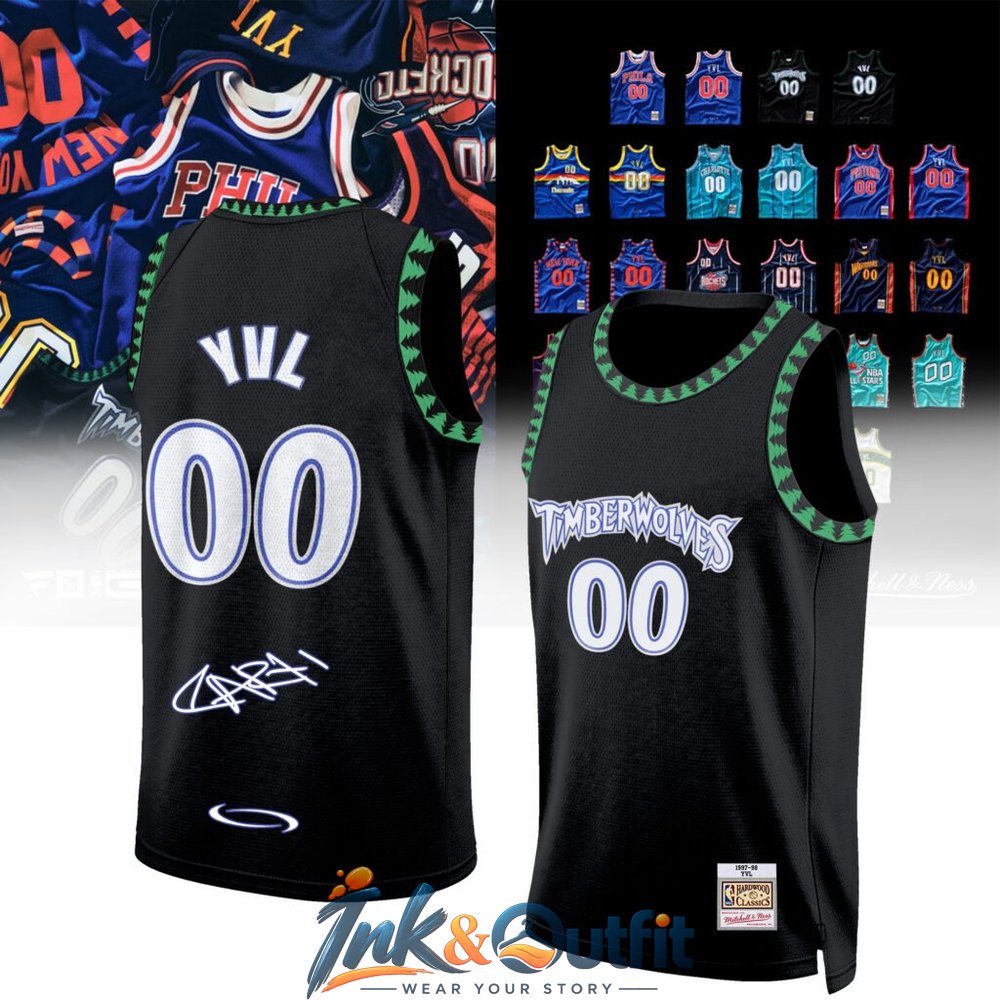 Minnesota Timberwolves Hardwood Classics Black Basketball Jersey
