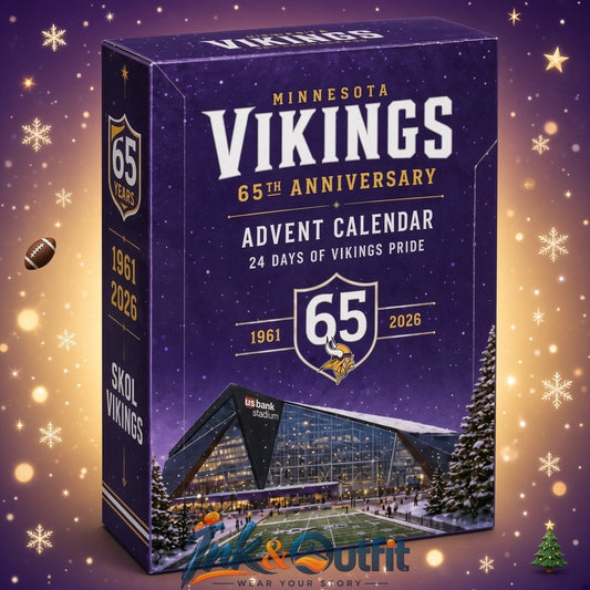 Minnesota Vikings 65th Anniversary Advent Calendar 2026 24 Days NFL Christmas Ornaments Gift