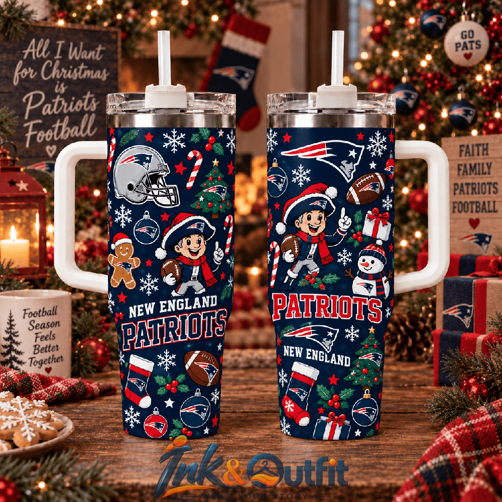 New England Patriots Christmas Tumbler 40oz