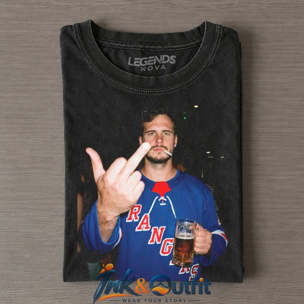 New York Rangers Igor Shesterkin Vintage Hockey Beer and Smoking Graphic T Shirt