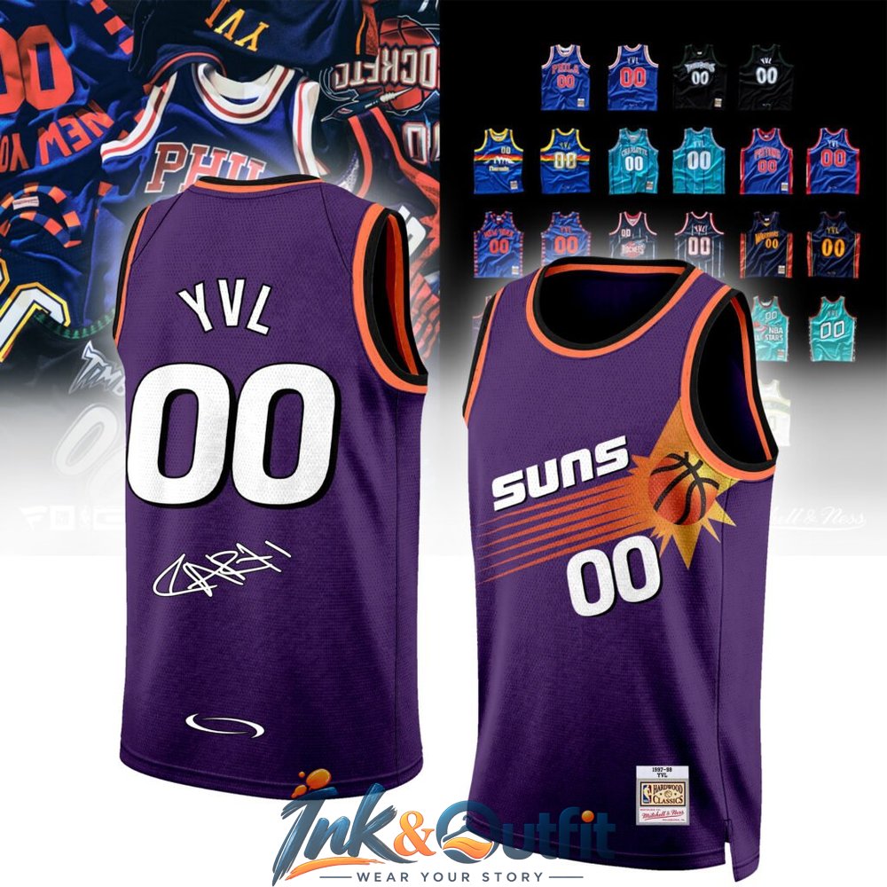 Phoenix Suns Hardwood Classics Purple Basketball Jersey