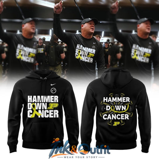 Purdue Boilermakers Hammer Down Cancer Hoodie