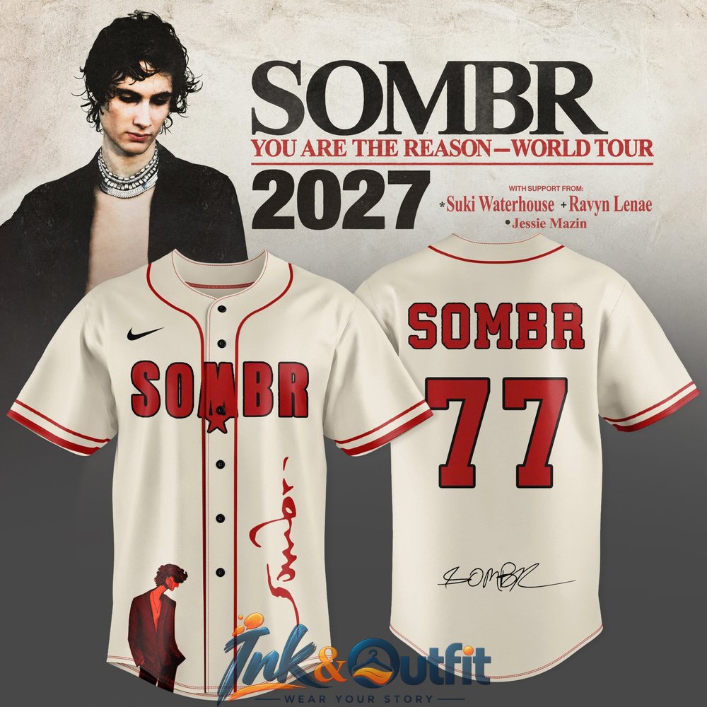 Sombr You Are The Reason Tour 2027 Cream Baseball Jersey