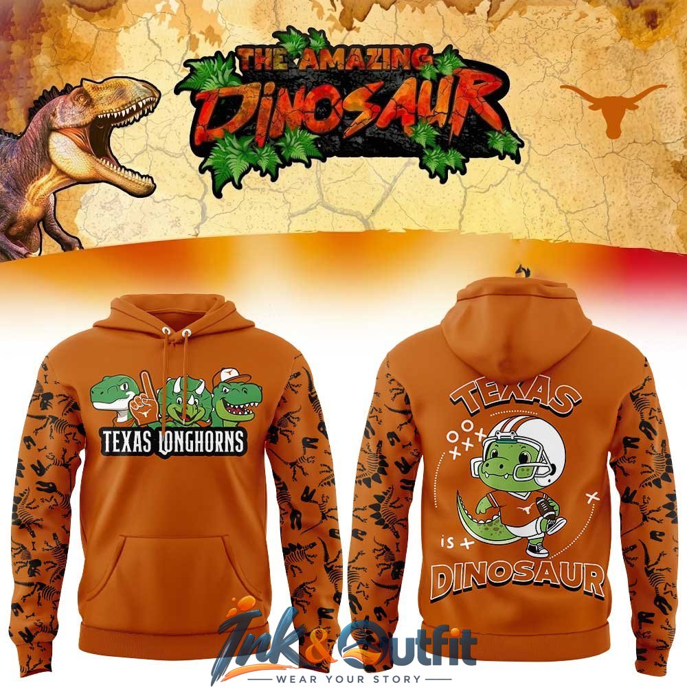 Texas Longhorns Dinosaur Football Hoodie
