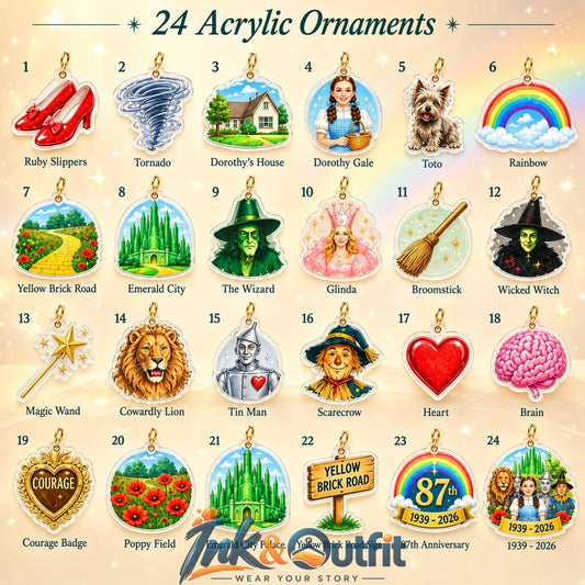 The Wizard of Oz 87th Anniversary Advent Calendar 2026 24 Acrylic Christmas Ornaments Collectible Gift Set