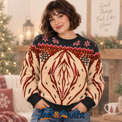 Abstract Feminine Art Christmas Ugly Sweater 2026