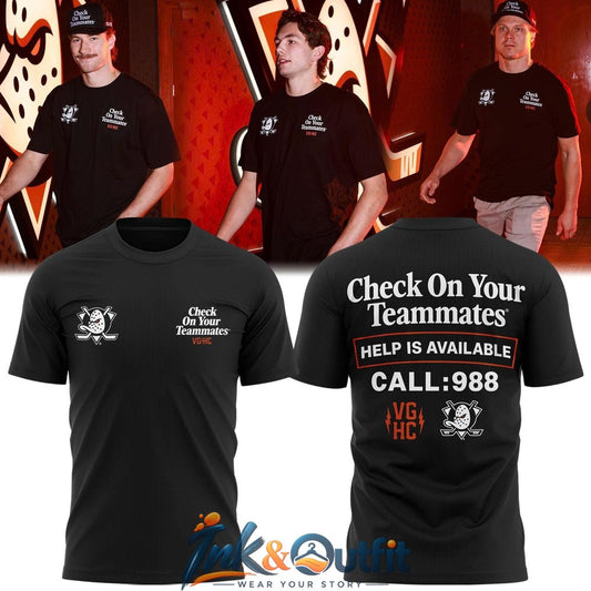 Anaheim Ducks Check On Your Teammates T Shirt