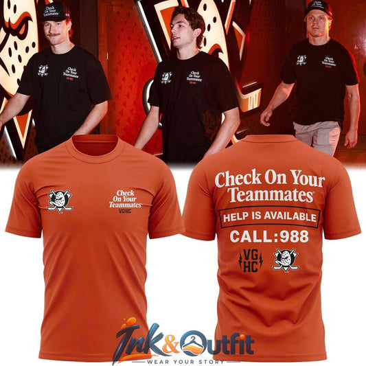 Anaheim Ducks Check On Your Teammates T Shirt