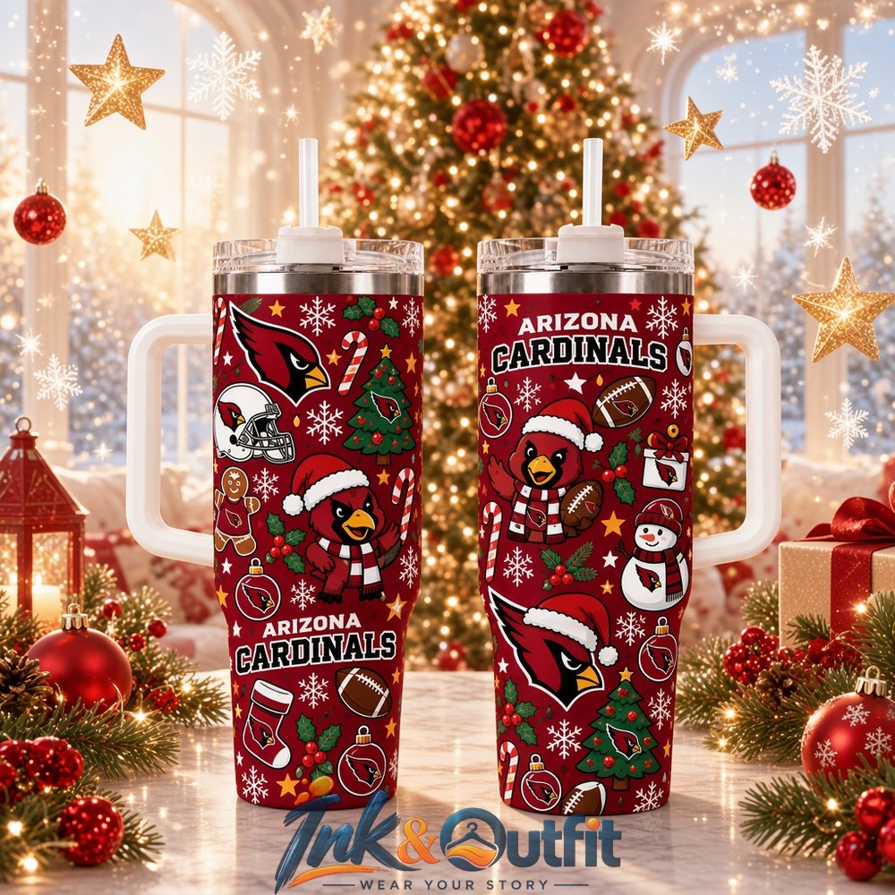 Arizona Cardinals Christmas Tumbler 40oz With Handle