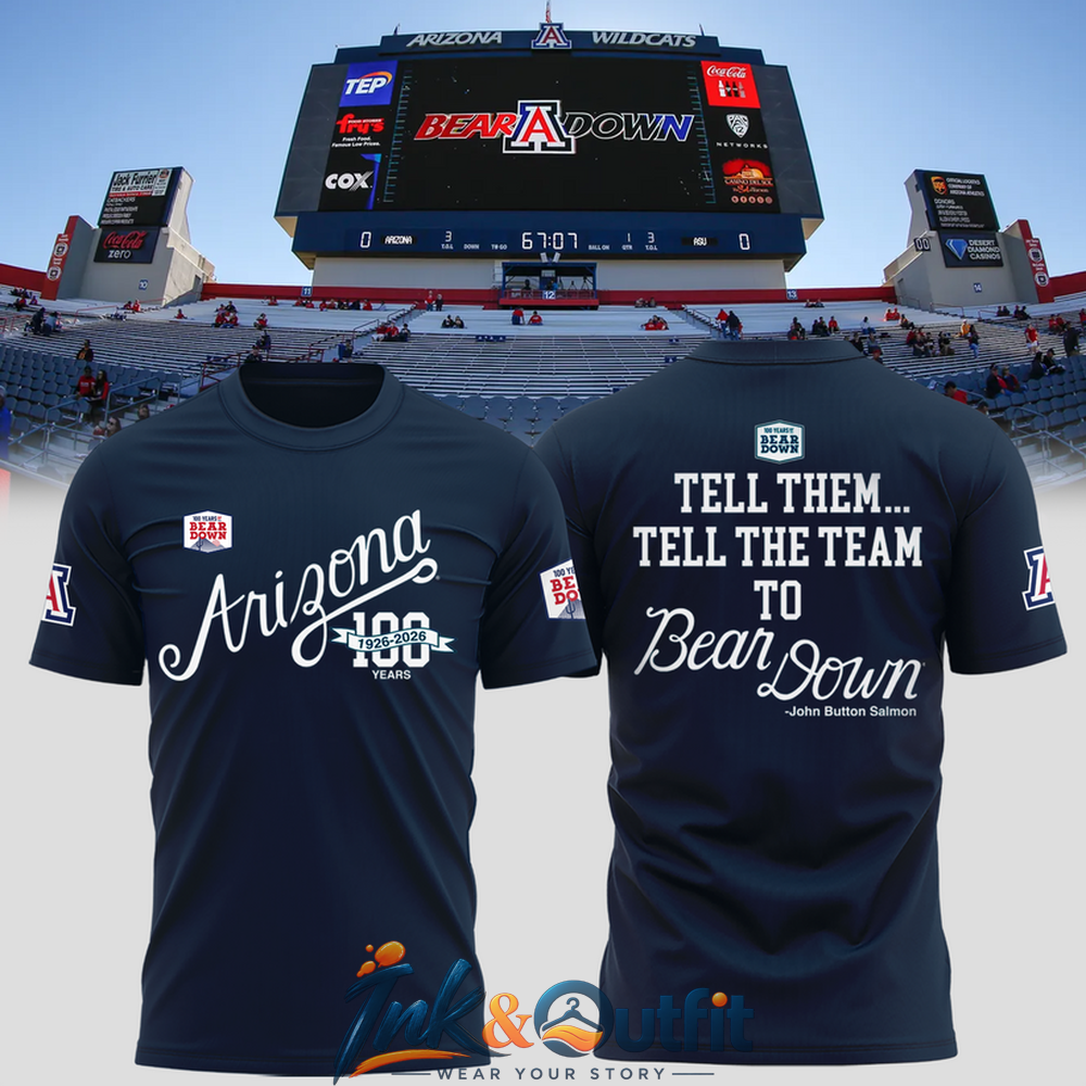 Arizona Wildcats 100 Years Bear Down T-Shirt 1926-2026