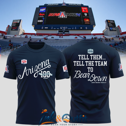 Arizona Wildcats 100 Years Bear Down T-Shirt 1926-2026