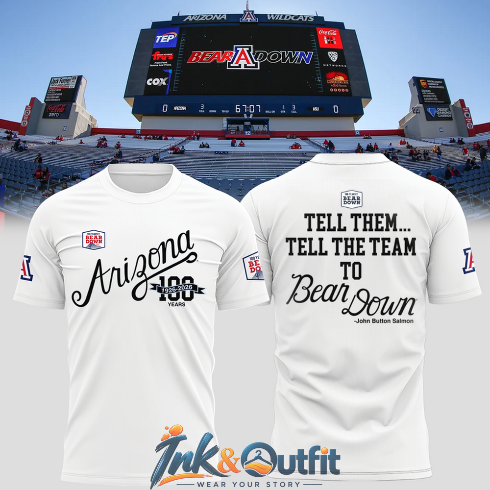Arizona Wildcats 100 Years Bear Down T-Shirt 1926-2026