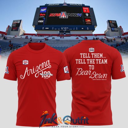 Arizona Wildcats 100 Years Bear Down T-Shirt 1926-2026