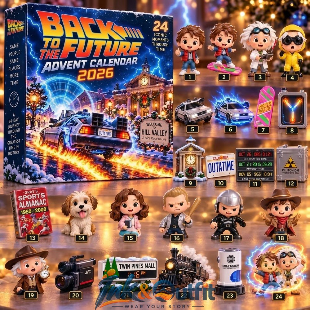 Back to the Future Advent Calendar 2026 24 Days Collectible Acrylic Christmas Ornaments Movie Inspired Countdown Gift Box