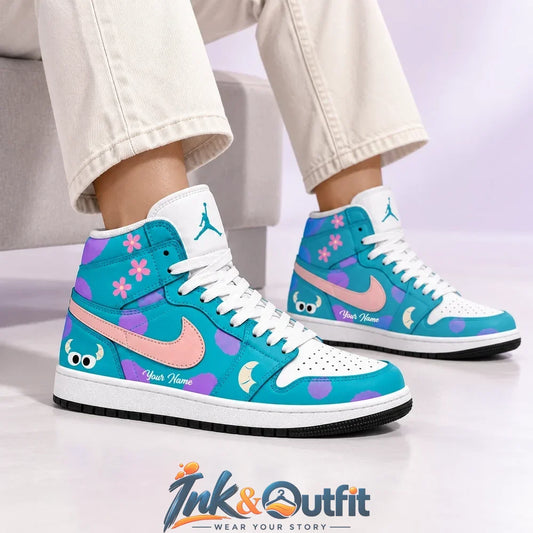 Blue Purple Monster High Top Sneakers