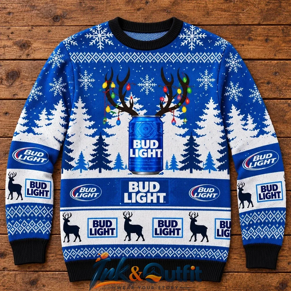 Bud Light Reindeer Ugly Christmas Sweater