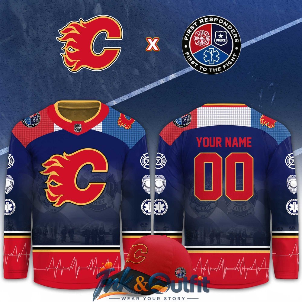 Calgary Flames 2026 First Responders Custom Hockey Hockey Jersey