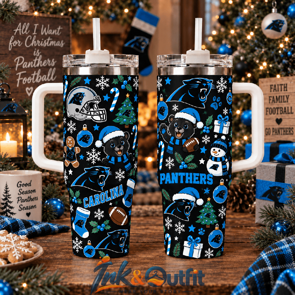 Carolina Panthers Football Holiday Tumbler Gift For Fans