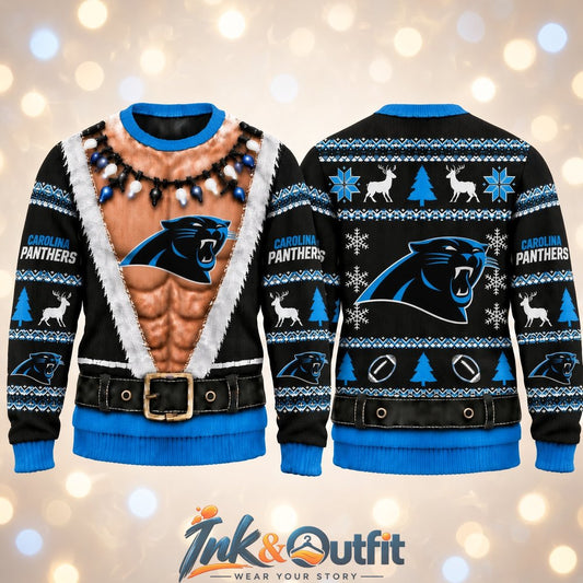 Carolina Panthers Funny Body Ugly Christmas Sweater