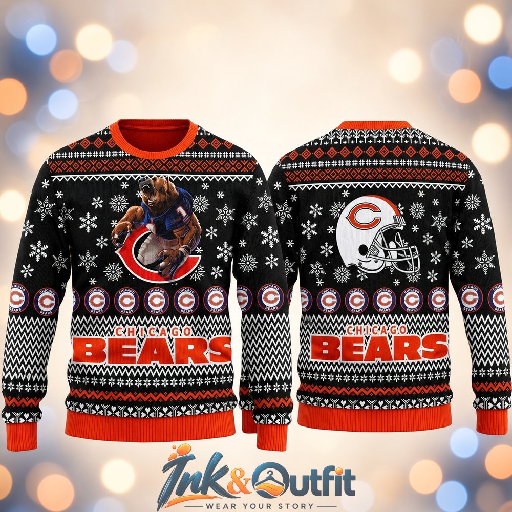 Chicago Bears Winter Wonderland Ugly Sweater 2026