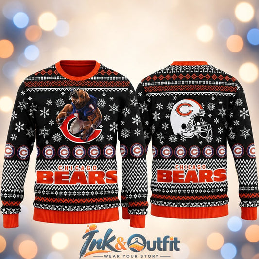 Chicago Bears Winter Wonderland Ugly Sweater 2026
