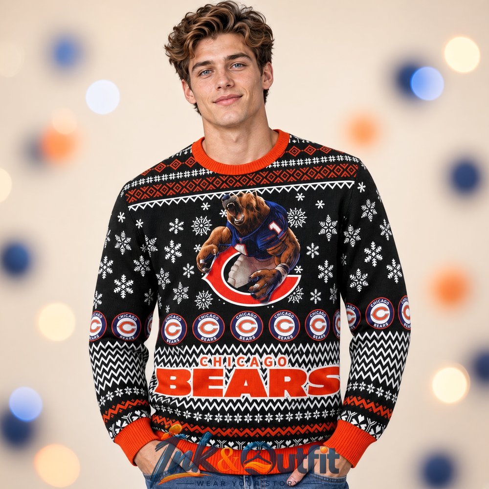 Chicago Bears Winter Wonderland Ugly Sweater 2026