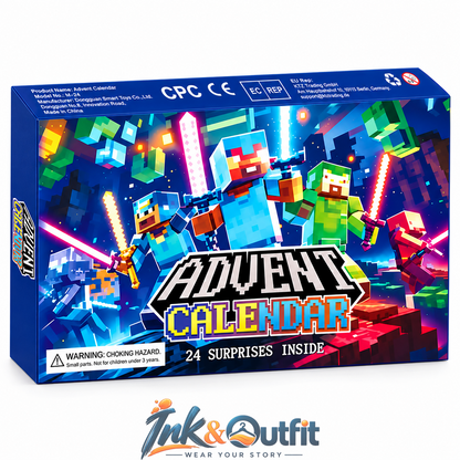 Christmas Advent Calendar 24 Surprise Pixel Building Block Character Figures Holiday Gift Set