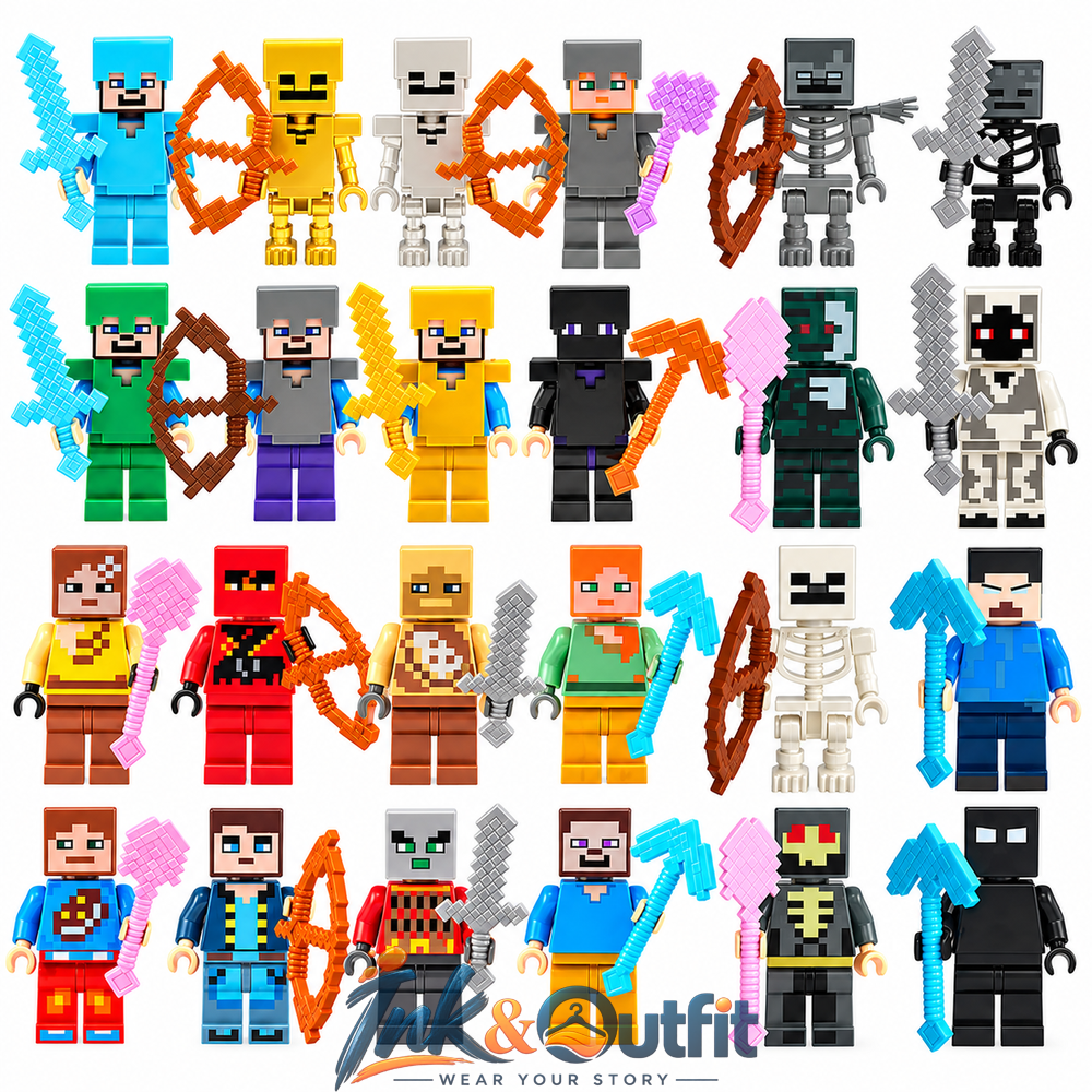 Christmas Advent Calendar 24 Surprise Pixel Building Block Character Figures Holiday Gift Set