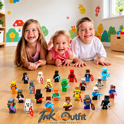 Christmas Advent Calendar 24 Surprise Pixel Building Block Character Figures Holiday Gift Set