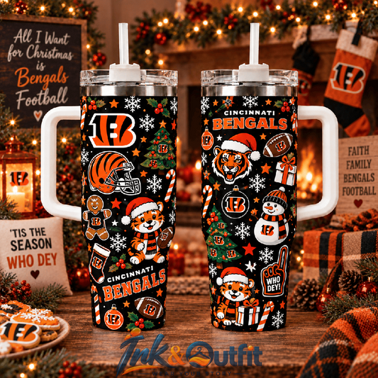 Cincinnati Bengals Football Holiday Tumbler Gift For Fans