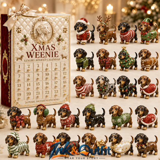 Collectible Dog Figurine Christmas Countdown Advent Calendar