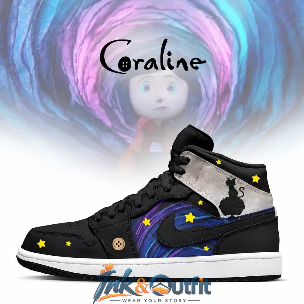 Coraline Black Cat Starry Night Nike Air Jordan 1
