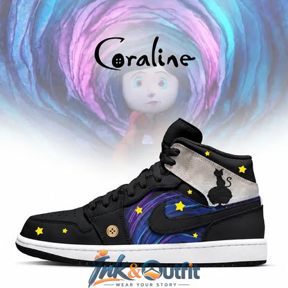 Coraline Black Cat Starry Night Nike Air Jordan 1