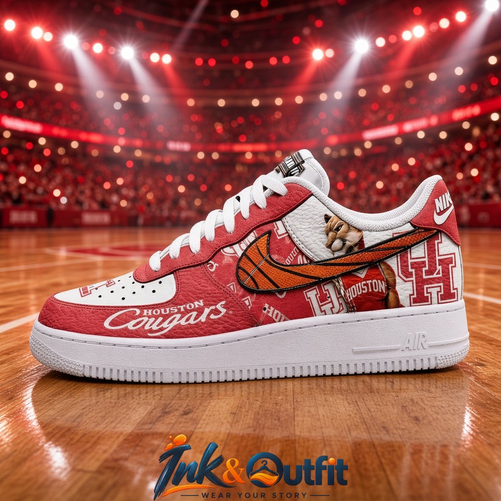 Custom Houston Cougars Sneakers  Personalized Name Shoes for College Sports Fans