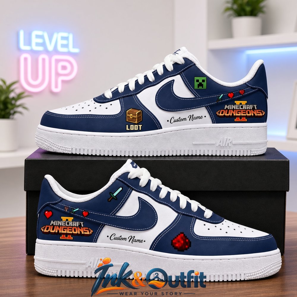 Custom Minecraft Dungeons II Game 2026 Sneakers  Personalized Name Shoes for Gaming Fans