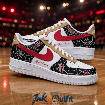 Custom Spider-Man x Las Vegas Aces Sneakers  Personalized Name Shoes for Basketball Fans