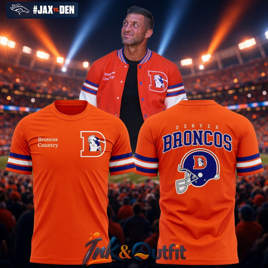 Denver Broncos Throwback T-Shirt Vintage Orange