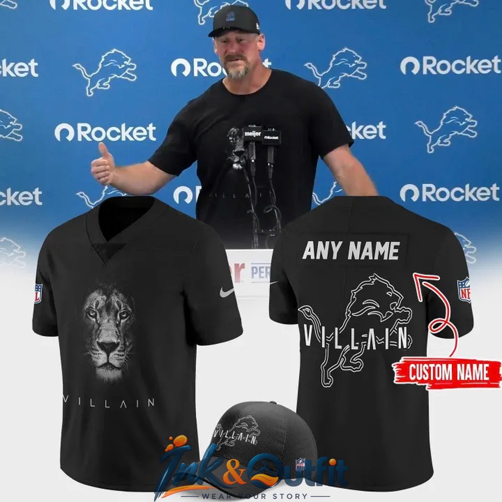 Detroit Lions Villain Custom Football Jersey