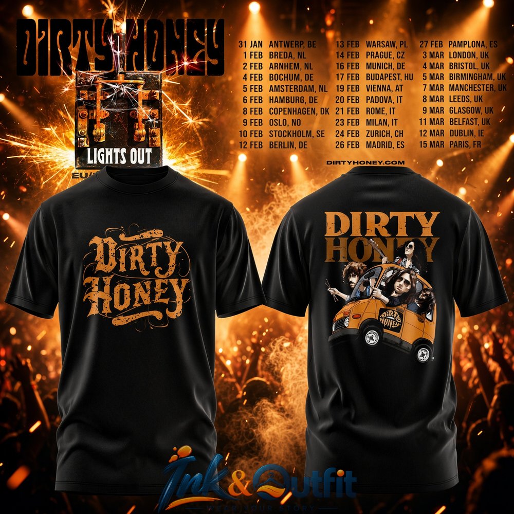 Dirty Honey EU UK Tour 2027 Black Edition T-Shirt